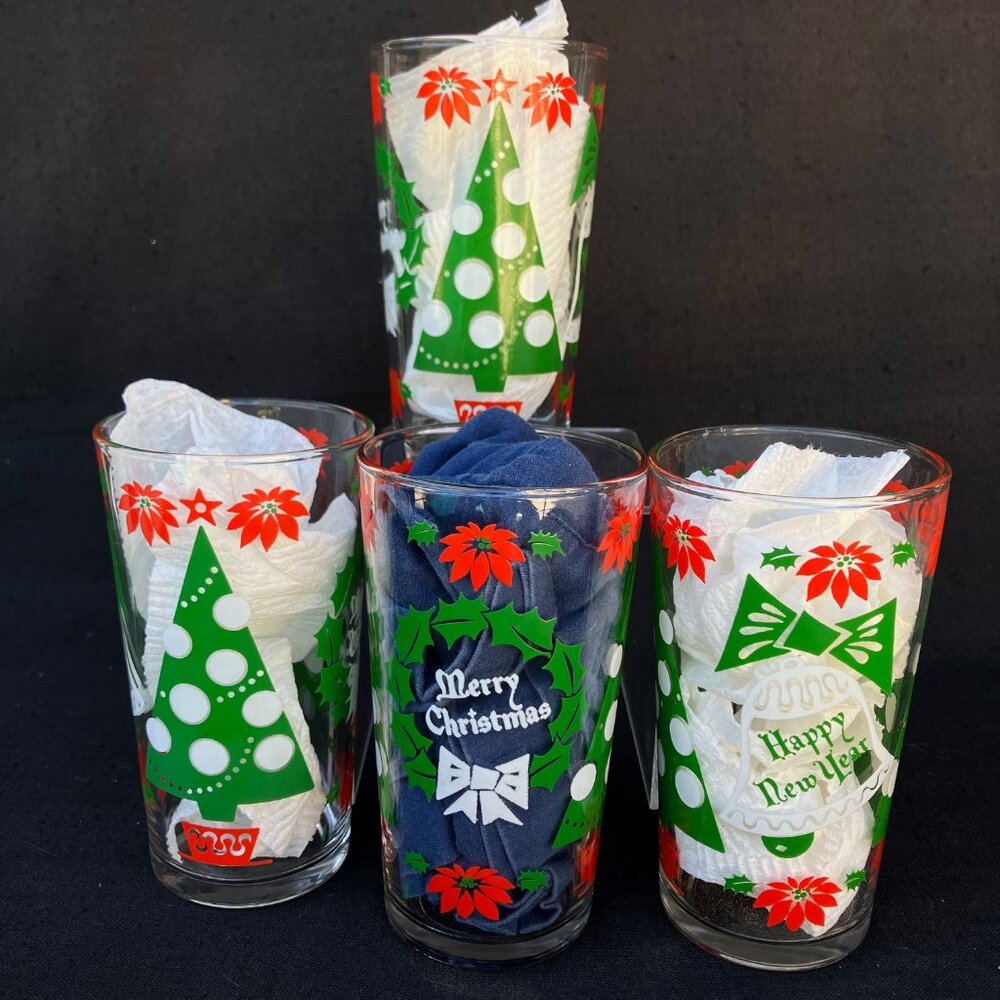 Hazelware Merry Christmas Happy New Year Tumblers - Set of 4
